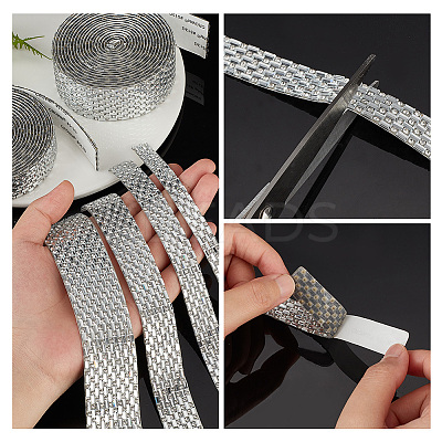 4 Rolls 4 Style Glass Self Adhesive Hotfix Rhinestone Ribbon Trimming DIY-PH0013-85-1