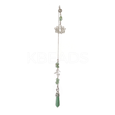 Natural Green Aventurine Pointed Dowsing Pendulums PALLOY-JF02009-04-1