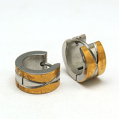Fashion 304 Stainless Steel Huggie Hoop Earrings EJEW-G124-M19-1