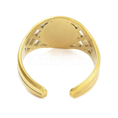 Real 18K Gold Plated 304 Stainless Steel Open Cuff Rings for Women RJEW-B061-01G-03-1