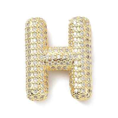 Rack Plating Brass Micro Pave Cubic Zirconia Pendants KK-Q790-01H-G-1