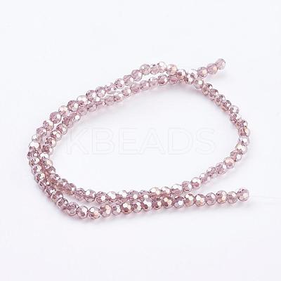 Faceted(32 Facets) Round Electroplate AB Color Plated Glass Beads Strands X-EGLA-D021-81-1