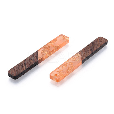 Transparent Resin & Walnut Wood Big Pendants RESI-N025-034-A05-1