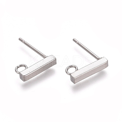 Non-Tarnish 304 Stainless Ear Stud Components STAS-M274-012B-P-1