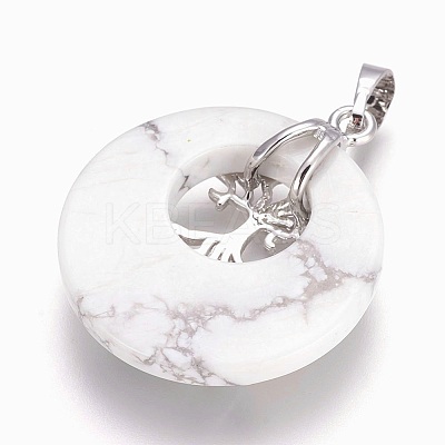 Natural Howlite Pendants G-F573-C19-1