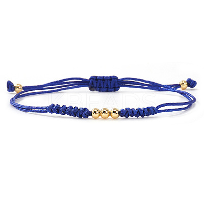 Stylish Unisex Round Brass Bead Braided Bracelets OJ1564-4-1