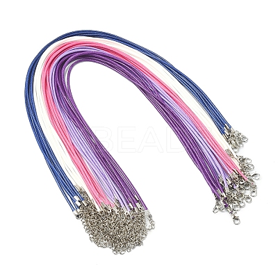 30Pcs 5 Colors Waxed Cord Necklace Making NCOR-FS0001-01-1