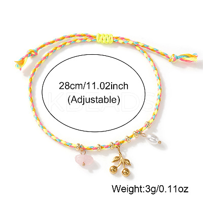 Bohemian 304 Stainless Steel Cherry Charm Bracelets LS-SN9746-1-1
