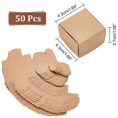 Square Folding Kraft PaperJewelry Storage Boxes CON-WH0089-46A-1