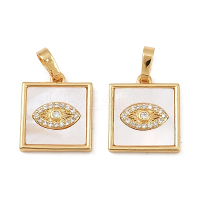 Brass Micro Pave Clear Cubic Zirconia Pendants KK-C109-07A-G-1