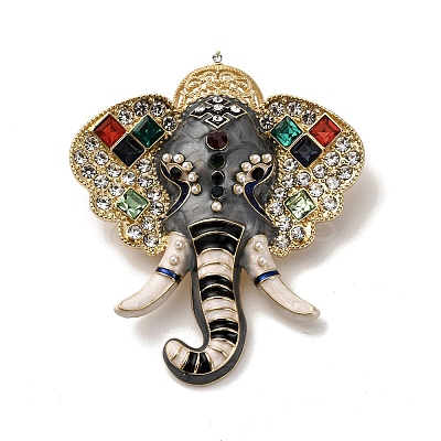 Enamel Rhinestone Brooch LS-JEWB-K027-06G-1