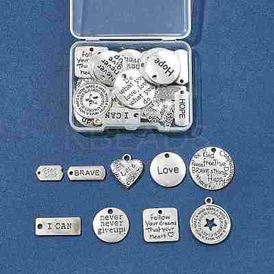 30Pcs 15 Styles Tibetan Style Alloy Pendants TIBEP-FS0001-40-1