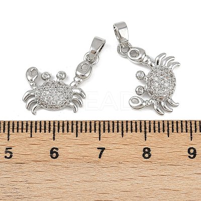 Brass Micro Pave Cubic Zirconia Pendants KK-F908-04P-1