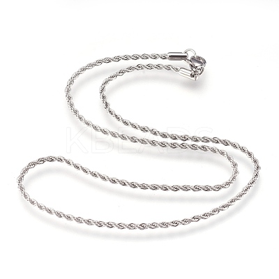 Non-Tarnish 304 Stainless Steel Rope Chains Necklaces NJEW-G313-14P-1