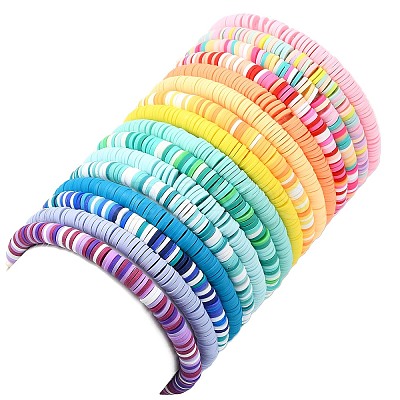 16Pcs 16 Styles Summer Starfish Synthetic Turquoise Bracelet Sets BJEW-JB10912-1