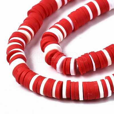 Handmade Polymer Clay Beads Strands CLAY-R089-6mm-136-1