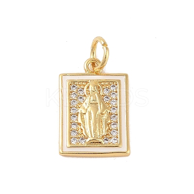 Brass Micro Pave Clear Cubic Zirconia Pendants KK-E111-31K-G-1