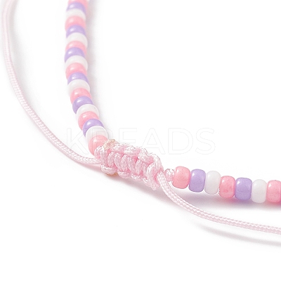 3Pcs 3 Color Glass Seed Braided Beaded Necklaces Set for Women NJEW-JN04117-1