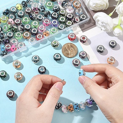 100Pcs Large Hole Dog Paw Prints Pattern Resin European Beads OPDL-YW0001-06-1