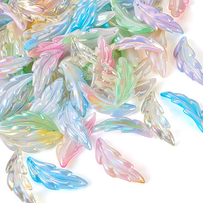 60Pcs 6 Colors Transparent Acrylic Pendants TACR-TA0001-29-1