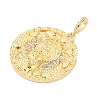 Brass Micro Pave Cubic Zirconia Pendants KK-D317-122G-1