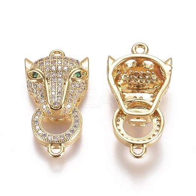 Brass Micro Pave Cubic Zirconia Links connectors ZIRC-K081-45G-1