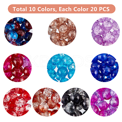 Transparent Crackle Glass Beads CCG-PH0003-13-1