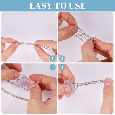 3Pcs 301 Stainless Steel Cable Chains Macrame Pouch Empty Stone Holder for Pendant Necklaces Making MAK-CA0001-18P-1