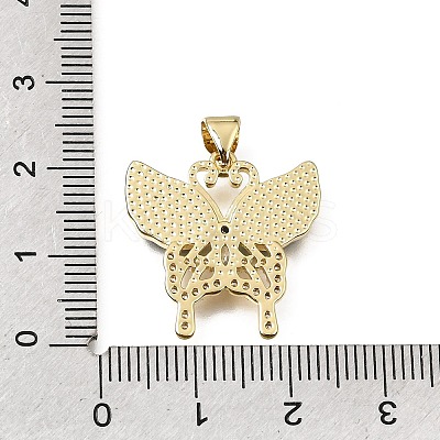 Brass Micro Pave Clear Cubic Zirconia Pendants CU-CBAF50C-02B-G-1