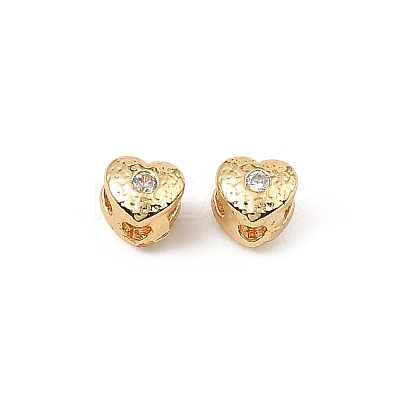 Brass Clear Cubic Zirconia Beads KK-D106-02G-1