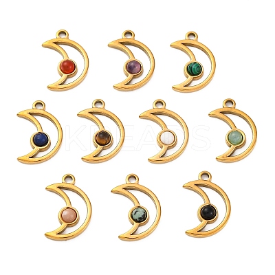 Natural Mixed Stone Pendants STAS-Z100-11G-1
