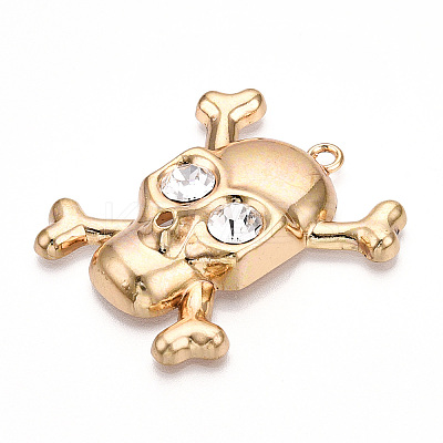 Rack Plating Alloy Rhinestone Pendants PALLOY-N176-108B-G-1