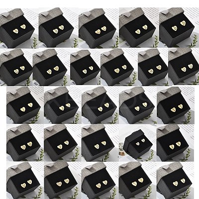 Rack Plating Brass Micro Pave Clear Cubic Zirconia Stud Earrings EJEW-K299-01G-1