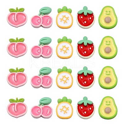 25Pcs 5 Styles Opaque Resin Cabochons RESI-CJ0003-79-1