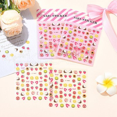 60Pcs Fruits Theme Paper Nail Art Stickers AJEW-CJC0018-05A-1