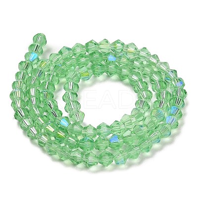 Transparent Electroplate Glass Beads Strands GLAA-F029-4mm-D24-1