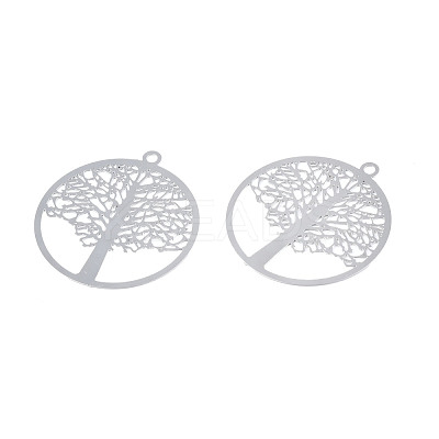 Non-Tarnish 201 Stainless Steel Filigree Pendants STAS-S118-038-1