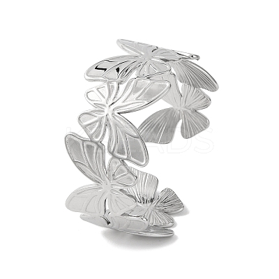Butterfly 304 Stainless Steel Bangles for Women BJEW-B104-05P-1