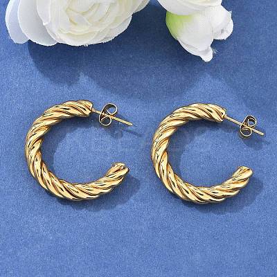 304 Stainless Steel Half Hoop Earrings EJEW-F257-10G-1