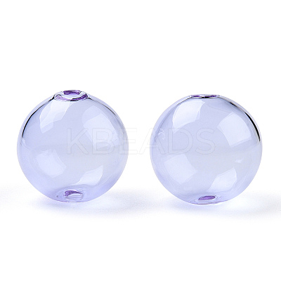 Transparent Blow High Borosilicate Glass Globe Beads GLAA-T003-09B-1