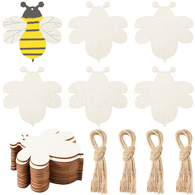 Wood Insect Pendant Decorations HJEW-WH20016-02A-1