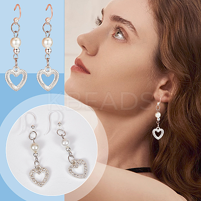 64Pcs 4 Colors Transparent Resin Earring Hooks RESI-PH0001-84-1