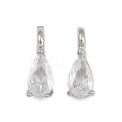 Brass Micro Pave Clear Cubic Zirconia Charms KK-A269-30P-1