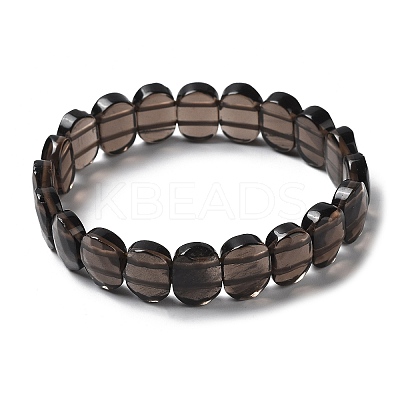 Natural Smoky Quartz Beaded Stretch Bracelet G-E010-01-07-1