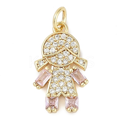 Rack Plating Brass Micro Pave Cubic Zirconia Pendants KK-H509-39G-01-1