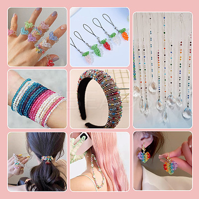 390Pcs 3 Colors Transparent Colours Glass Seed Beads GLAA-TA0003-76A-1