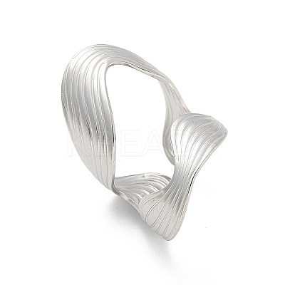 304 Stainless Steel Open Cuff Ring for Women RJEW-M025-03P-1