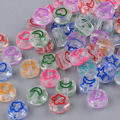 Transparent Clear Acrylic Enamel Beads MACR-SZ0001-12-1