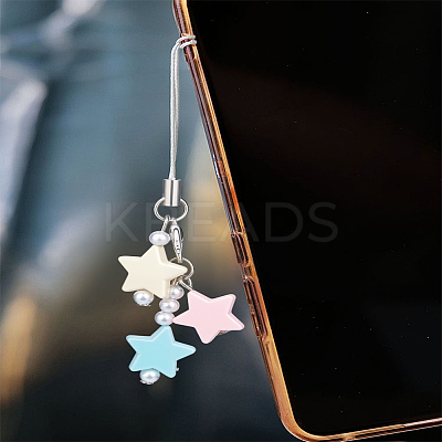 1Pc Resin with Alloy and Nylon Cord Mobile Accessories Decoration HJEW-LP0002-12A-1