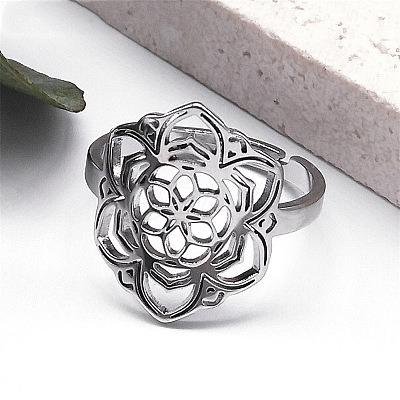 Non-Tarnish 201 Stainless Steel Adjustable Rings LS-RJEW-C074-06P-1